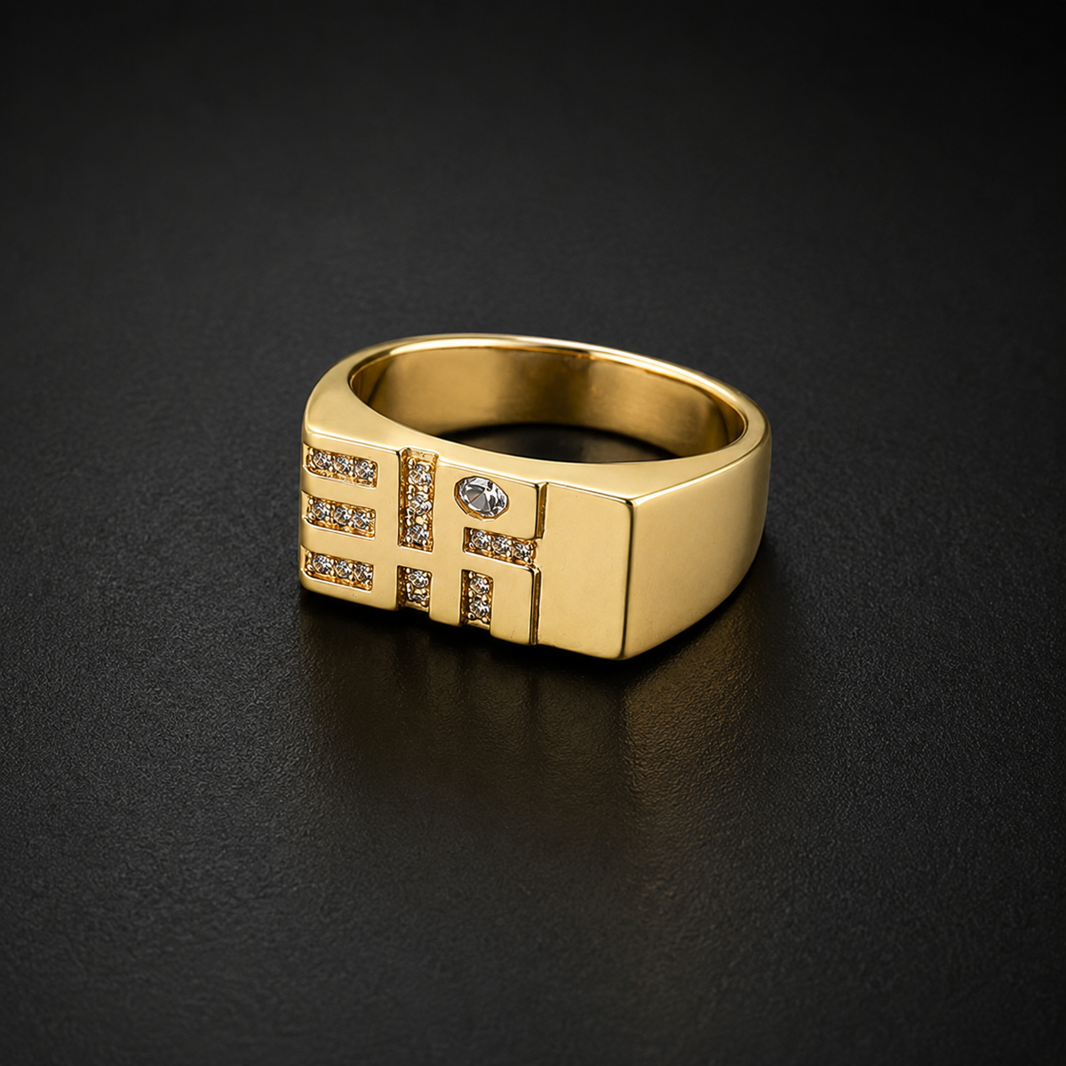 Elite Square Block Ring jewellery product view 1