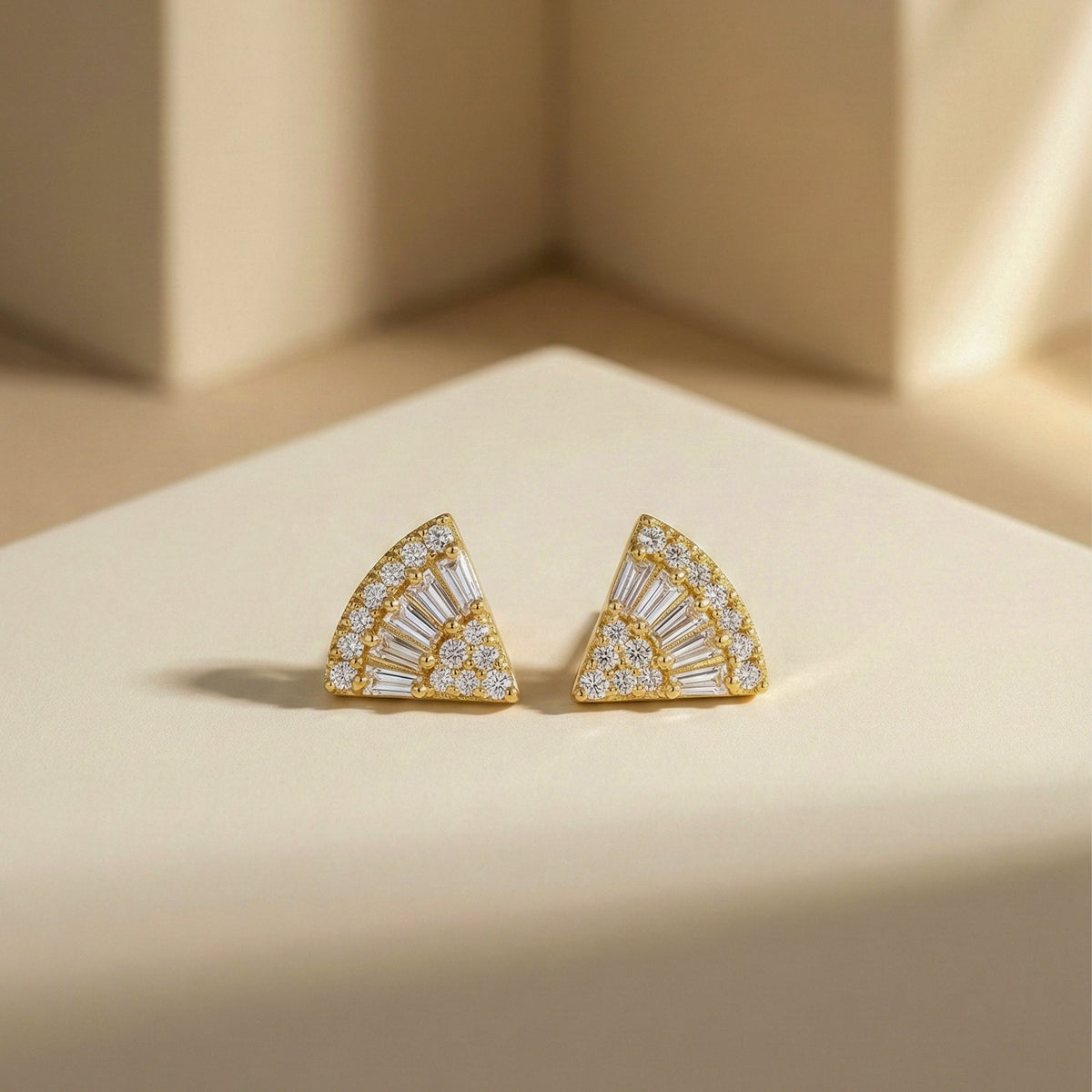 Opulence Arc Crystal Stud Earrings jewellery product view 1