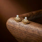 Shell Crystal Gold Stud Earrings jewellery product view 1
