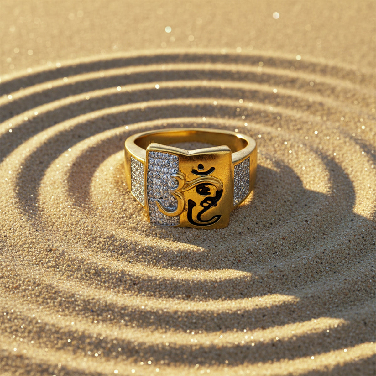 Om Power Gold Ring jewellery product view 4