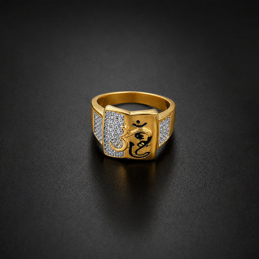 Om Power Gold Ring jewellery product view 1