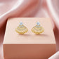 Shell Crystal Gold Stud Earrings jewellery product view 9